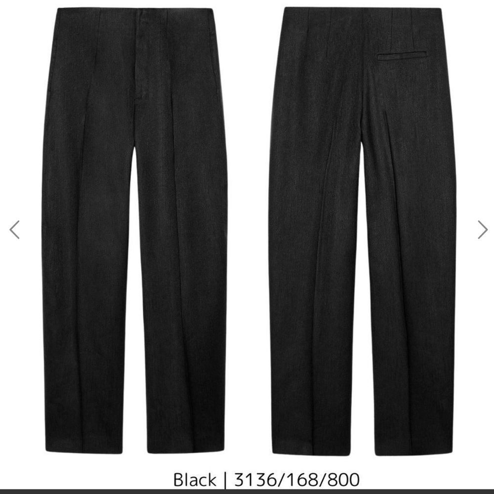 ZARA BLACK LINEN PANTS ZW COLLECTION SIZE M - Picture 2 of 5